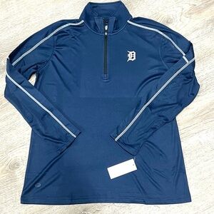 Detroit Tigers Navy Blue Quarter-Zip Pullover with Logo